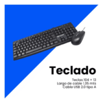 Kit de Teclado y Mouse Naceb NA-112N, Alámbrico, USB, Negro, Español - Imagen 2