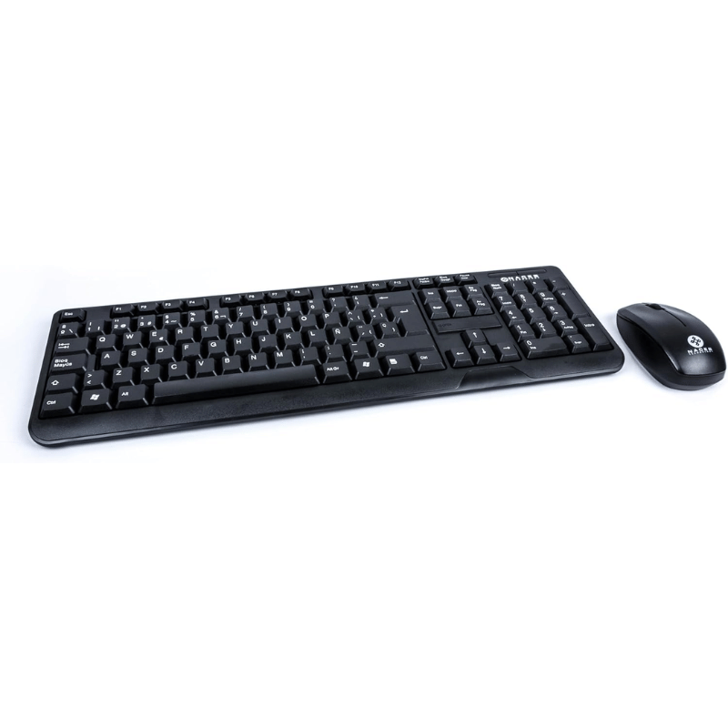 Kit de Teclado y Mouse Naceb NA-426, Inalámbrico, RF Inalámbrico, Negro, Español
