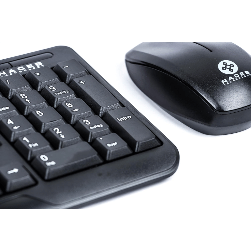 Kit de Teclado y Mouse Naceb NA-426, Inalámbrico, RF Inalámbrico, Negro, Español - Imagen 2