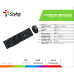 Kit de Teclado y Mouse Stylos STPKTM3B, Alámbrico/Inalámbrico, RF Inalámbrico, Negro, Español - Imagen 4