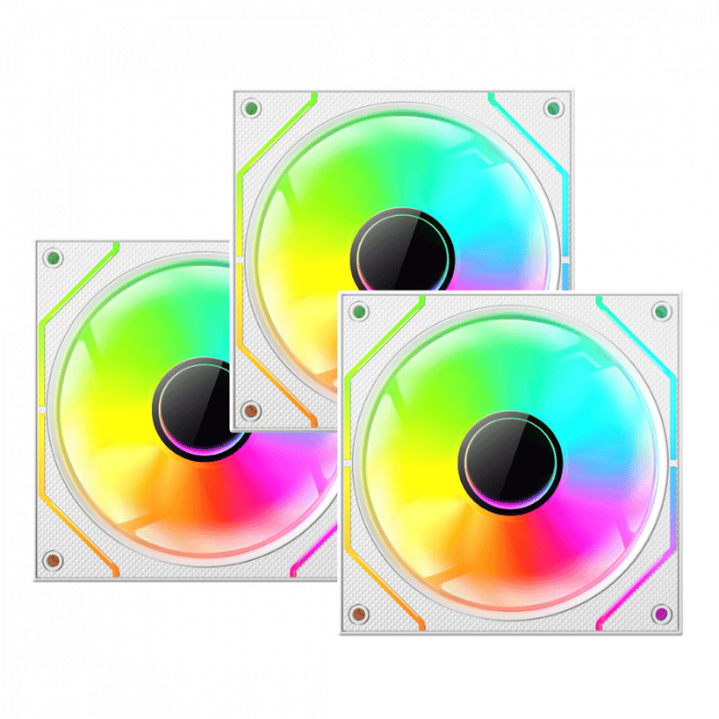 Ventilador Xzeal XZ1115, 3x 120mm, 1200RPM, Blanco - Imagen 3