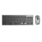 Kit de Teclado y Mouse Stylos STPKTM6G, Inalámbrico, USB, Plata, Español