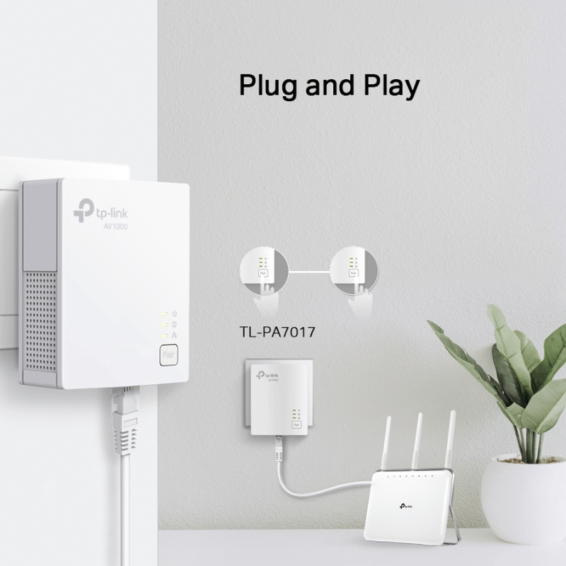 TP-Link Powerline AV1000, Alámbrico, 1 x RJ-45, 1.000Mbit/s, 2 Piezas - Imagen 5