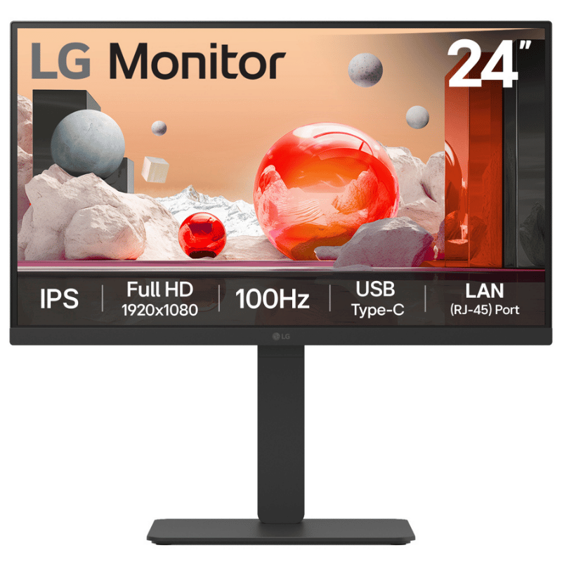 MONLGE3130.png Monitor LG 24BA750-B LCD 23.8", 1920x1080 Full HD, 100Hz, HDMI/DisplayPort, Bocinas Integradas, Negro - Imagen 1