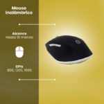 Mouse Ergonómico Naceb NA-0119, Inalámbrico, Óptico, 1.600DPI, RF Inalámbrico, Negro - Imagen 4