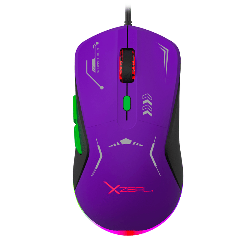 Mouse Gamer XZEAL Óptico XZ-401, Alámbrico, USB-A, 7200DPI, Morado