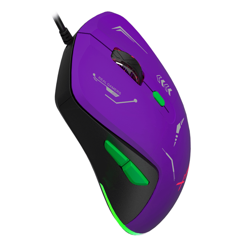 Mouse Gamer XZEAL Óptico XZ-401, Alámbrico, USB-A, 7200DPI, Morado - Imagen 3