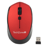 Mouse Ergonómico TechZone Óptico TZ19MOU01-INA, Inalámbrico, USB, 1600DPI, Rojo