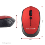 Mouse Ergonómico TechZone Óptico TZ19MOU01-INA, Inalámbrico, USB, 1600DPI, Rojo - Imagen 5