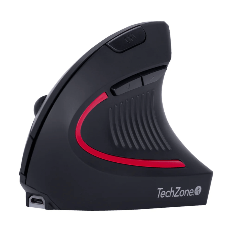 Mouse Ergonómico Techzone Vertical TZMOUINA-06, Inalámbrico, USB, Negro - Imagen 2