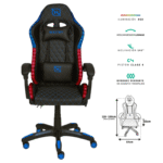 Necnon Silla Gamer NSG-RGB 1, hasta 150Kg, Negro/Azul - Imagen 4