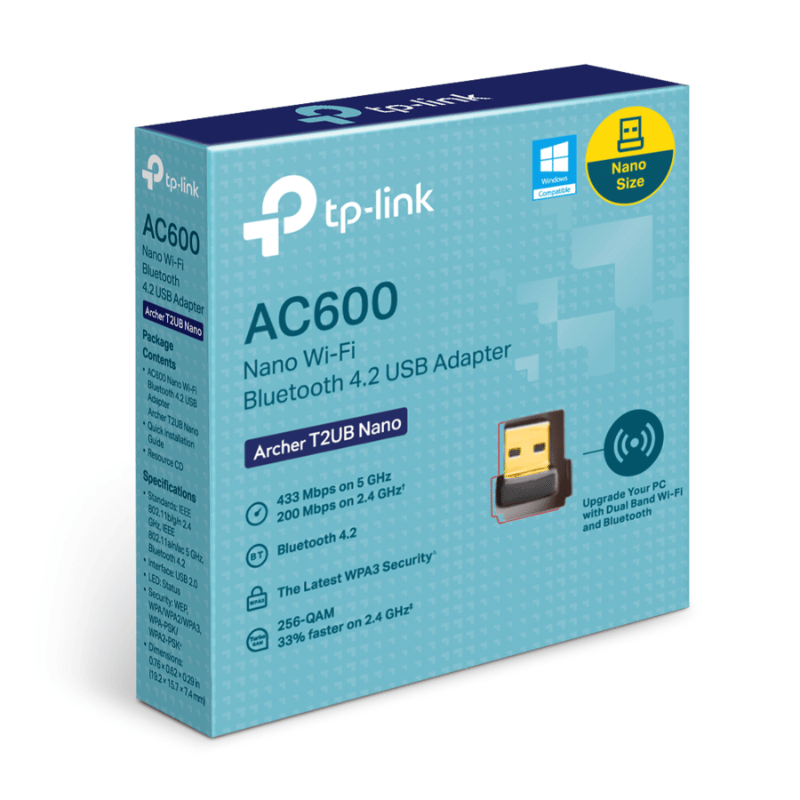 TP-Link Adaptador de Red USB Archer T2U Nano, Alámbrico, WLAN, 433Mbit/s, Doble Banda 2.4/5 GHz - Imagen 6