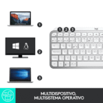 Teclado Logitech MX Keys Mini, Inalámbrico, RF Wireless/Bluetooth, Blanco (Español) - Imagen 7