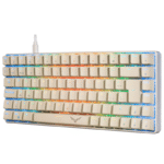 Teclado Gamer Naceb Gray Basilik LED RGB 75%, Teclado Mecánico, Huano Red, Alámbrico, USB, Blanco, Español - Imagen 2