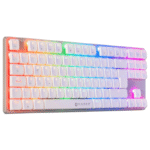 Teclado Gamer Naceb NA-0971 LED RGB TKL, Teclado Mecánico, Huano Red, Alámbrico, USB, Blanco, Español - Imagen 2