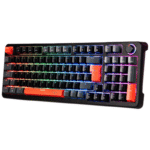 Teclado Gamer Naceb Phyton LED RGB, Teclado Mecánico, Switch Brown, Inalámbrico, RF Inalámbrico, Negro, Español - Imagen 2