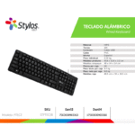 Teclado Alambrico Stylos. STPTEC5B - Imagen 6