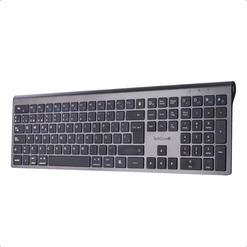Teclado TechZone Hefestos, Inalámbrico, RF Inalámbrico/Bluetooth, Negro, Español - Imagen 2
