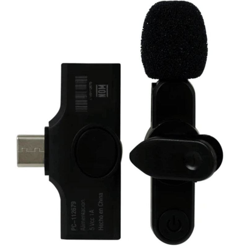 Perfect Choice Micrófono Fidelity, Inalámbrico, USB Typo C, 30 Ohmio, Negro - Imagen 3