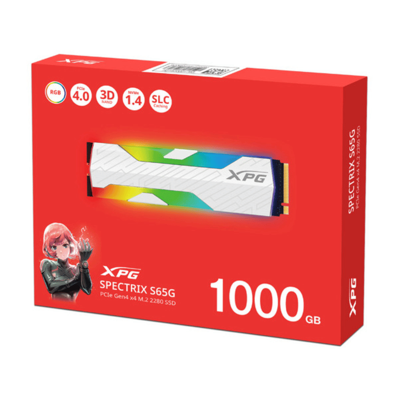 Unidad de Estado Sólido ADATA XPG SPECTRIX S65G, 1TB, M.2 PCIe GEN4X4 (NVMe) , 2280 (Lec/esc 6,000/4,000MB/s). SSPECTRIXS65G-1000G-CI - Imagen 4