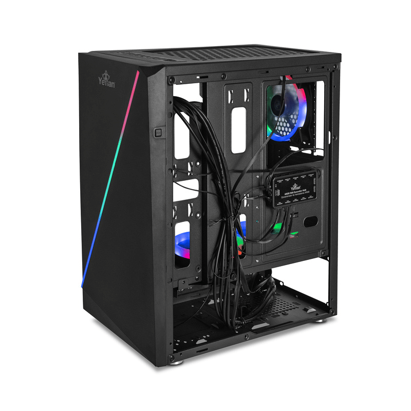 Gabinete Yeyian Crescent Master, Midi-Tower, ATX/Micro-ATX, USB 2.0/3.0, sin Fuente, 3 Ventiladores Instalados, Negro