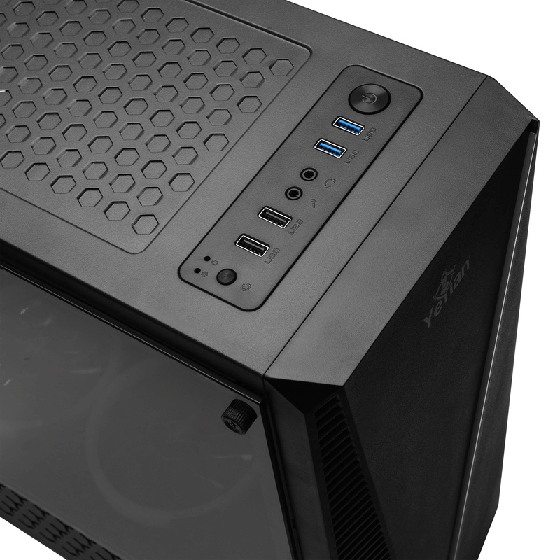 Gabinete Yeyian Crescent Master, Midi-Tower, ATX/Micro-ATX, USB 2.0/3.0, sin Fuente, 3 Ventiladores Instalados, Negro - Imagen 2