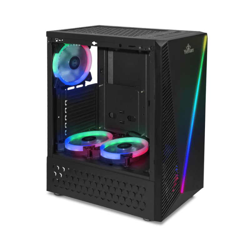 Gabinete Yeyian Crescent Master, Midi-Tower, ATX/Micro-ATX, USB 2.0/3.0, sin Fuente, 3 Ventiladores Instalados, Negro - Imagen 5