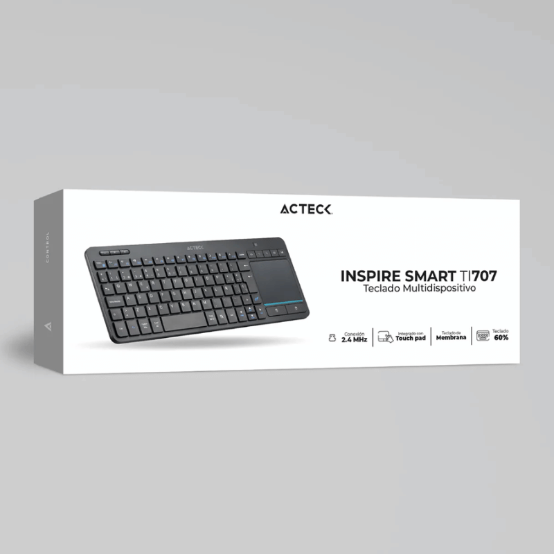 Teclado Acteck Inspire Smart TI707 60%, Inalámbrico, RF Inalámbrico/Bluetooth, Negro, Español - Imagen 4