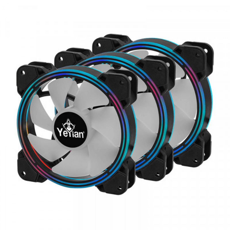 Ventilador Yeyian Typhoon LII Master, 3x 120mm, 1300RPM, ARGB, Negro