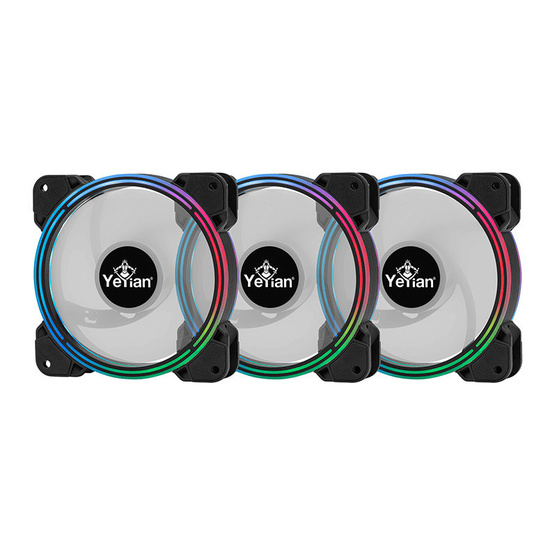 Ventilador Yeyian Typhoon LII Master, 3x 120mm, 1300RPM, ARGB, Negro - Imagen 3