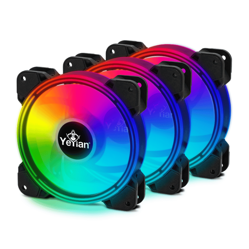 Ventilador Yeyian Typhoon LII Master, 3x 120mm, 1300RPM, ARGB, Negro - Imagen 5