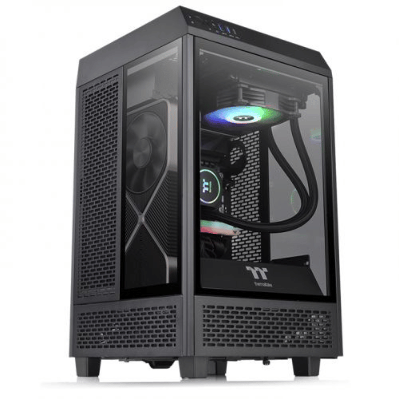 Gabinete Thermaltake The Tower 100, Mini-Tower, Mini-ITX, USB 3.0, sin Fuente, 2 Ventiladores Instalados, Negro