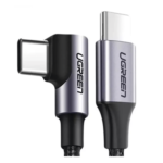 Cable USB-C a USB-C / 1 Metro (3.28 Pies) / Conector 90° / Carga 60W / 480 Mbps / Nylon Trenzado / Aluminio - Imagen 3
