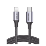Cable USB-C a Lightning / 1 Metro (3.28 Pies) / Certificado MFi / Carga Rápida 60W / 480 Mbps / Nylon Trenzado / Aluminio