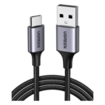 Cable USB-A a USB-C / 1 Metro (3.28 Pies) / 480 Mbps / Carga Rápida 18W / QC 4.0/3.0/2.0 / Nylon Trenzado / Aluminio