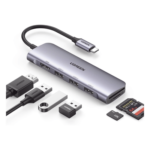 Docking Station USB-C / 6 en 1 / HDMI 4K@30Hz / 3 Puertos USB 3.0 / Lector SD + Micro SD / Aluminio