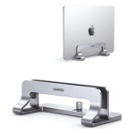Soporte Vertical para Laptop / Ajustable 12-26 mm / Aluminio y Silicona / Hasta 15.6 pulgadas / Base Antideslizante / Color Plata - Imagen 2