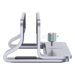 Soporte Vertical para Laptop / Ajustable 12-26 mm / Aluminio y Silicona / Hasta 15.6 pulgadas / Base Antideslizante / Color Plata - Imagen 3