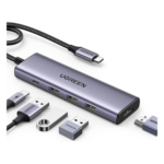 Docking Station USB-C / 5 en 1 / HDMI 2.0 4K@30Hz / 3 USB-A 3.0 5Gbps / PD 100W / Cable 25 cm (9.8 in) / Aluminio