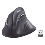 Mouse Inalámbrico Vertical / Dual 2.4G y Bluetooth / 3 Dispositivos Simultáneos / 4 Niveles DPI hasta 4000 / Alcance 10 m (32.8 ft) / 5 Botones Silenciosos