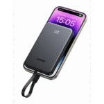Power Bank / 10000 mAh / 37 Wh / Salida USB-C PD 20W / Salida USB-A SCP 22.5W / Cable USB-C Integrado / Indicador Digital LED - Imagen 3