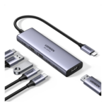 Hub USB-C 6 en 1 / HDMI 4K@60Hz / 4x USB 3.2 Gen 2 10 Gbps / PD 100W / Aluminio / 20 cm - Imagen 3