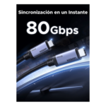 Cable USB-C Thunderbolt 5 / 80 Gbps Bidireccional / 120 Gbps Unidireccional / 1 m (3.28 ft) / PD 3.1 100W / 24 Pines / E-Marker IP2133H - Imagen 4